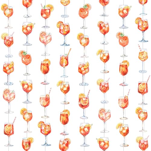 8pcs Orange Citrus Cocktail Theme Hanging Garlands Aperol Spritz Bar Ceiling Room Wall Decor Margarita Party Decorations for Cocktail Bachelorette Bridal Shower Engagement Party Supplies