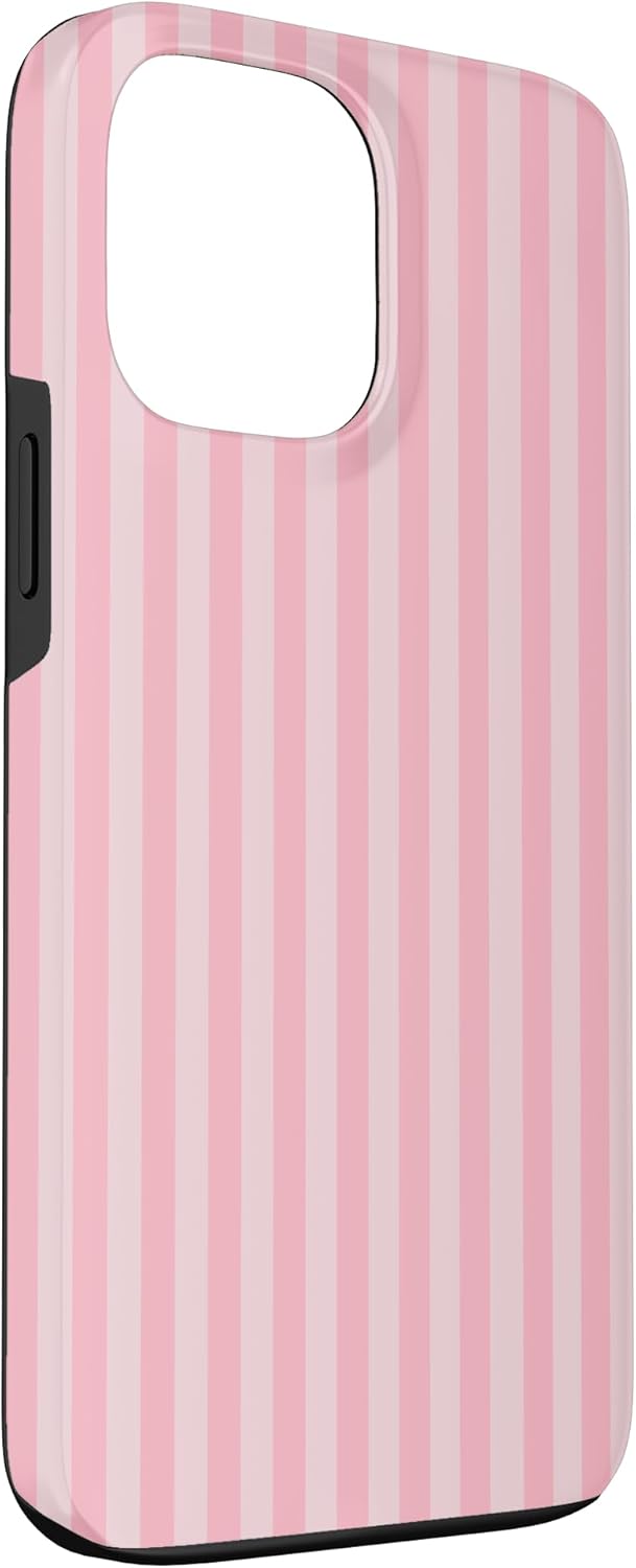 Pastel Pink Stripes Geometric Vertical Lines Trendy Pattern Case for iPhone 13 Pro Max - Image 3