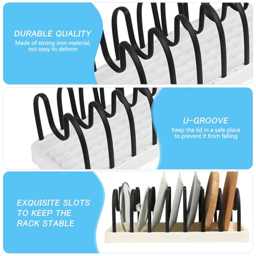 QJKEJI Cupboard Organiser - Pots and Pans Organiser, Baking Tray Storage, Cutting Board Racks, Saucepan Lid Holder for Kitchen Countertop Cabinet - Image 3