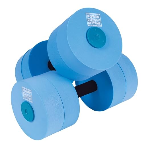 Power Systems Water Dumbbells, Medium Resistance, Pair, Blue (86560)
