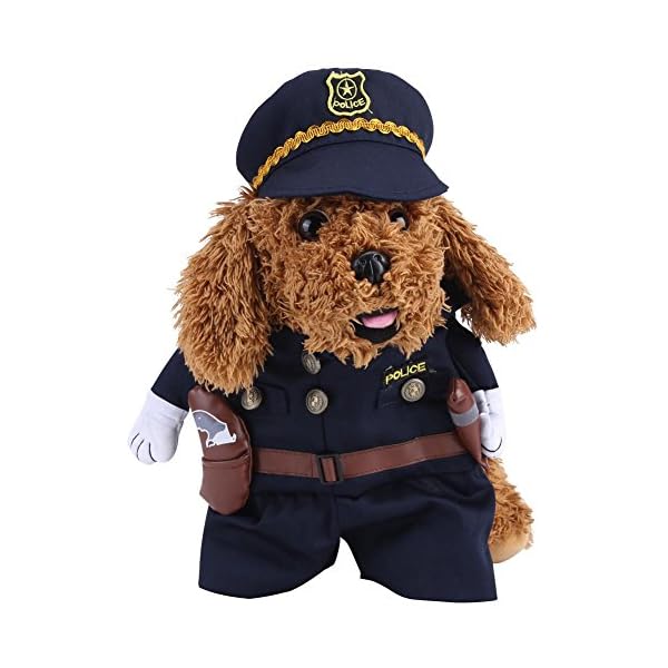 Policeman costume outfits with hat pet dog cat halloween costumes the police for party christmas special events costume uniform with hat funny pet (s)