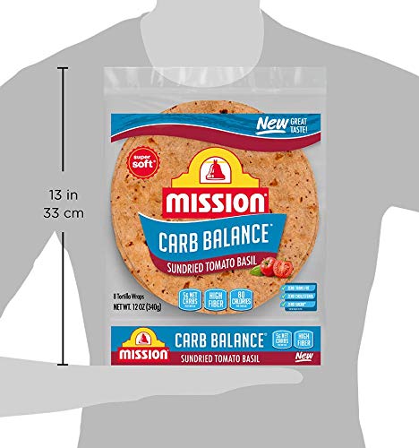 Mission Carb Balance Tomato Basil Wraps By Mission - 2/8Ct, 16 Wraps Total #TOP2
