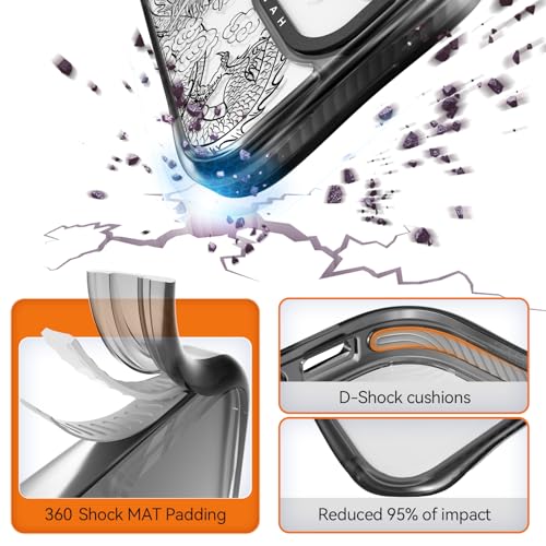 Protection chutes 6 m coque iPhone dragon MagSafe Rosarnnah - 4