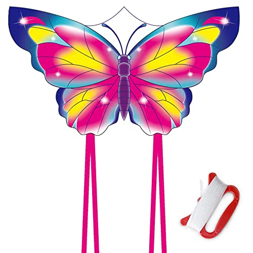 Schmetterling Drachen Kinder Mit 100m Drachenschnur, Flugdrachen Für Kinder Ab 3 Jahren, Lenkdrachen Für Erwachsene, Drachen Steigen Lassen Junge...