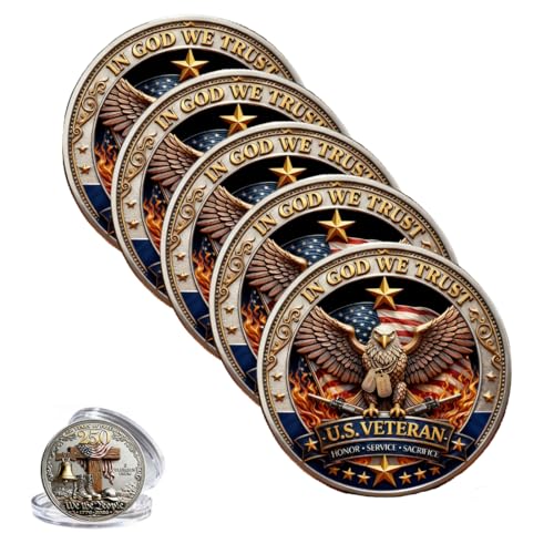 250 Years of Freedom Veteran Tribute Coin, 5pcs
