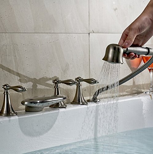 Robinet mélangeur 5 pcs Gowe à bec cascade LED et trois poignées de contrôle