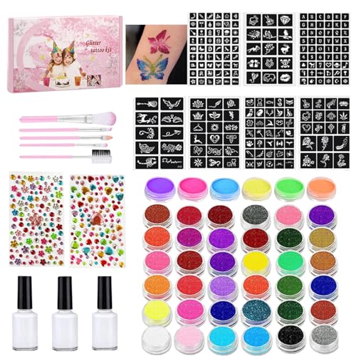 Kit peinture corporelle activation eau avec accessoires pochoirs