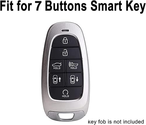 Miniatura 2 de Funda de silicona para llavero inteligente de 7 botones para Hyundai Sonata Nexo 2021 2020 2019 Hyundai Tucson TQ8-F08-4F28 95440-L1500 (negro con