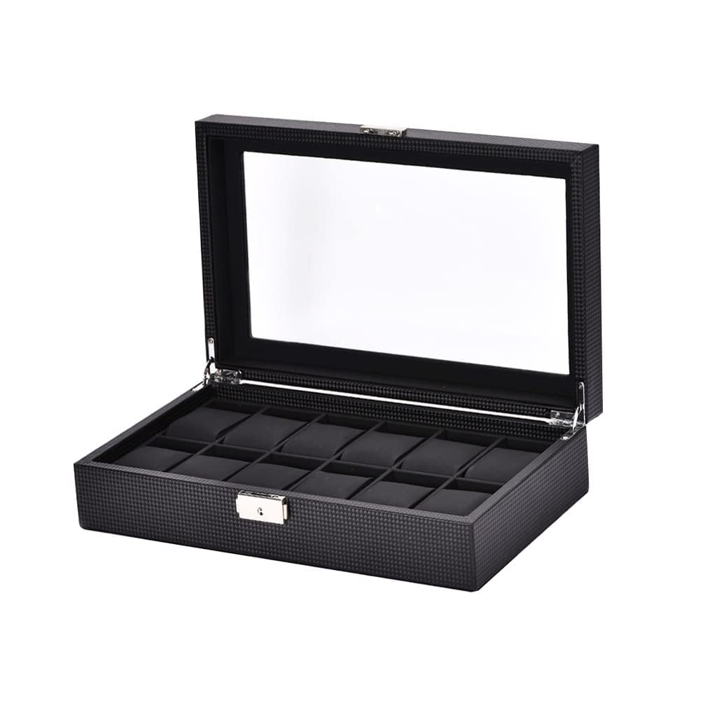 Boîte de montre de rangement pour homme en bois précieux sur le meuble