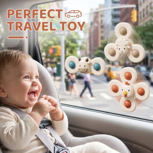 Image of ALASOU Suction Cup Spinner Airplane Travel Toys for 1 Year Old Boy Girl