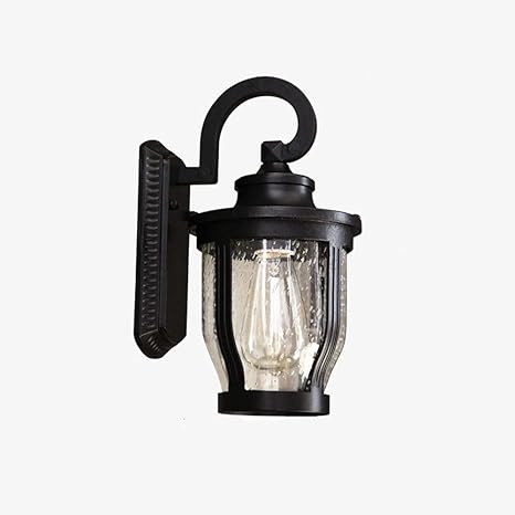 SJHDHDA Buiten Wall Lamp Creative Garden Balkon Lamp American Retro Rainproof European Aisle Outdoor Courtyard Wall Lamp waterdichte creatieve waterdichte buitenwandlamp (kleur: zwart) (roest) Dubbel de