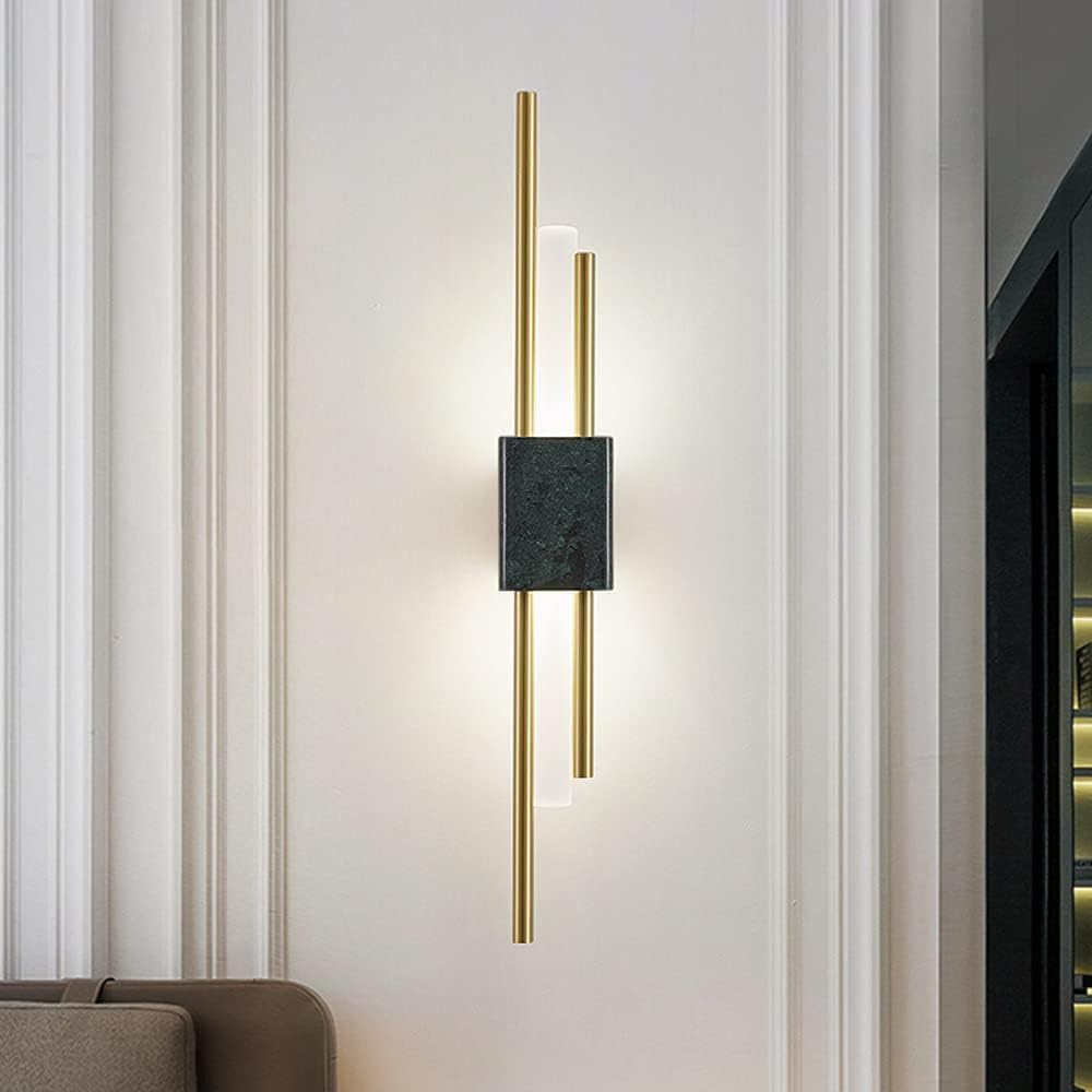 HXYSXHJUO Modern Light Luxury Wall Lamp Living Room Background Sconce Lighting Aisle Marble Bedroom Bedside All Bronze Lamp, Pendant