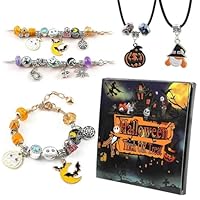 Halloween Charm Bracelet Advent Calendar for Kids Adult Teens 20-Day Unique DIY Bracelet Jewelry Countdown Box, Spooky & Fun Halloween Gifts, Halloween Countdown Calendar