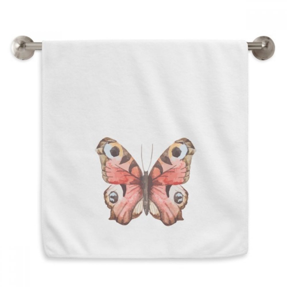 Serviette peinture à l'huile rose papillon débarbouillette blanche 13x29