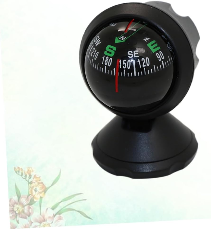 Unomor Car Compass Ball with Adjustable Angle Mini Adhesive Dashboard Compass Ball for Vehicle Navigation and Direction Guidance