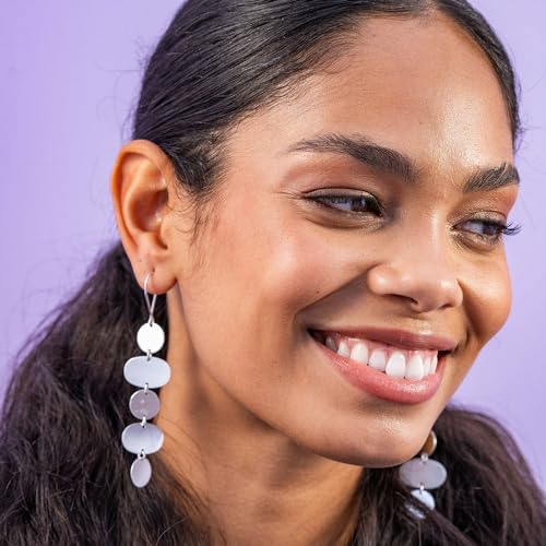 INK+ALLOY Dangle Earrings for Women, Gretchen Brass Long Oval Circle Metal Statement Earrings Dangling, Hypoallergenic Handmade Jewelry for the Modern Bohemian, 3.5-Inch2