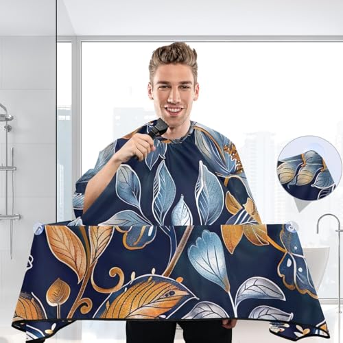 Capa de corte de cabello floral elegante impermeable profesional para barbería con cierre ajustable de broche para peinados y peluquería miniatura 6