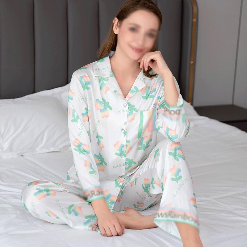 Pyjamas col revers finitions soignées élégant vêtement de maison