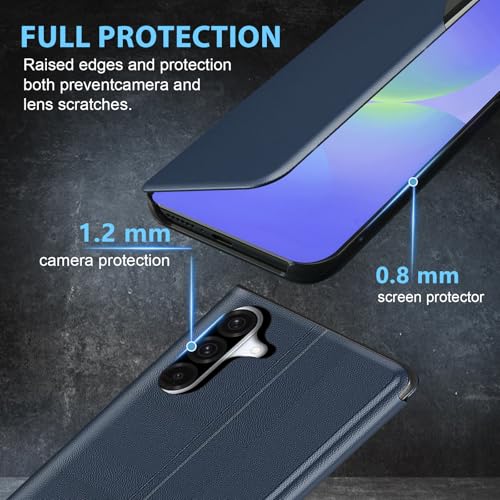 Étui protection Samsung Galaxy A36 rabat cuir bleu résistant