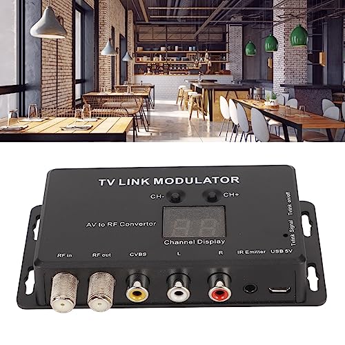 Modulador UHF, modulador de ligação de TV, suporte ajustável, conversor PAL NTSC AV para RF com cabo