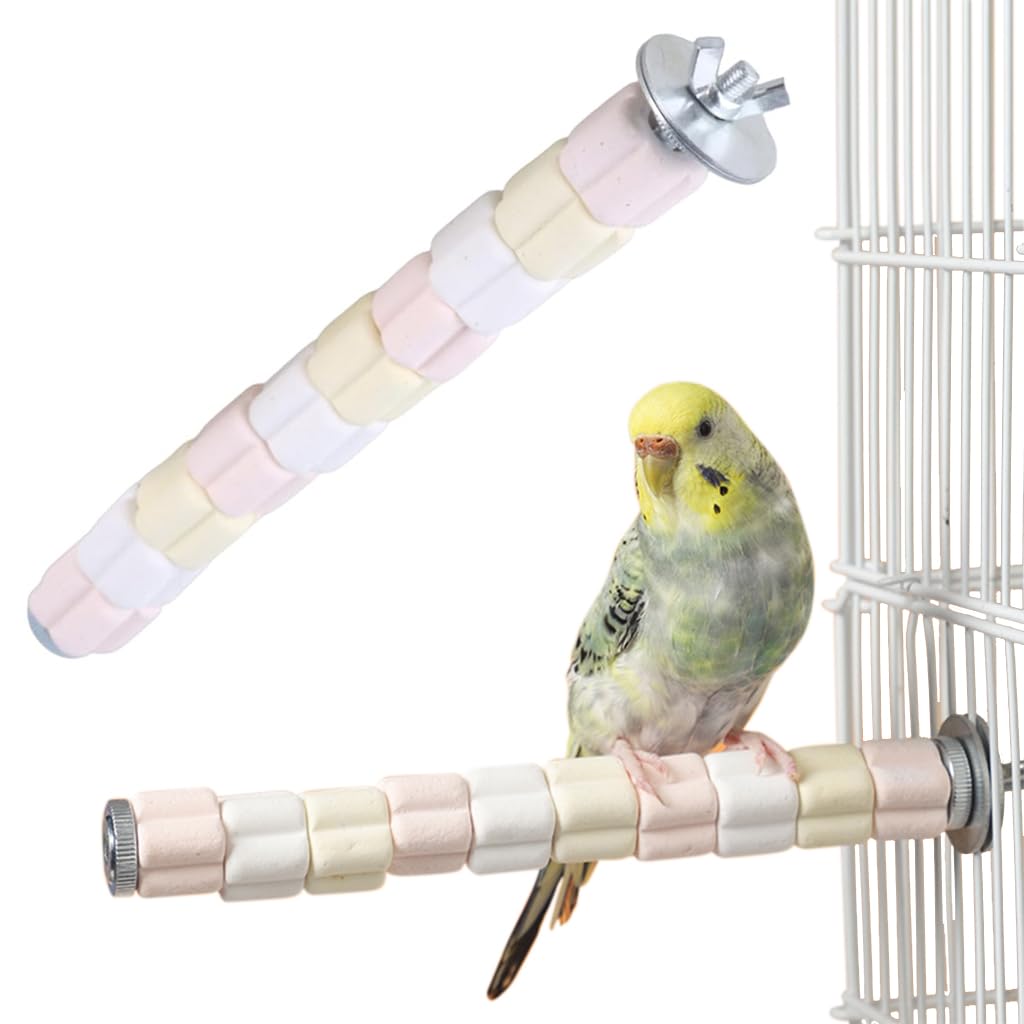 Qpets® Parrot Birds Perching Stick, 7.8 DIY Assembly with Colorful Marshmallow Ceramic Grinding Wheels, Dual Function Parrot Perching & Claw Grinding Stick for Birds Cage Parrot Toy (B0D7C67Z5H) Amazon Price History, Amazon Price Tracker
