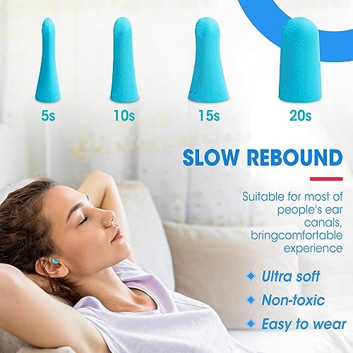 Azen 100 Pairs Ear Plugs Bulk, Nrr 32Db Soft Foam Ear Plugs For Sleeping Noise Cancelling, Earplugs For Concerts Shooting Swimming Noise Reduction  thumb #3
