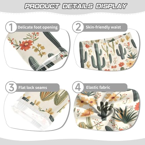 ZZKKO Girls Leggings Desert Plants Toddler Girls Clothes Leggings for Girls Toddler Girls Leggings 3-4T3