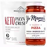 Yo Mama's Keto Pizza Sauce & Keto Pizza Crust Bundle - Just 1g Net Carbs Per Slice - The Easy Keto Pizza Night Kit - Incredible Pizza Taste and Texture - Low Carb - Zero Added Sugar - Low Sodium - Non-GMO (One 12.5 oz. Jar Yo Mama's Pizza Sauce, One Pouch Modern Mountain Keto Pizza Crust Mix)…