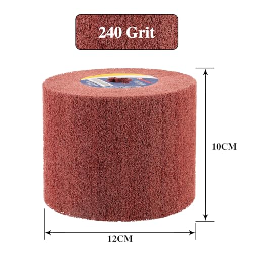 Shineboc Schleifwalze Bürste, Effizient Schleifrolle Bürste aus Brauner Korund und Kunstfaser, Schleifhülsen für Schleifroller Schleifmaschine zum Schleifen Mattieren Satinieren - 240 Körnung