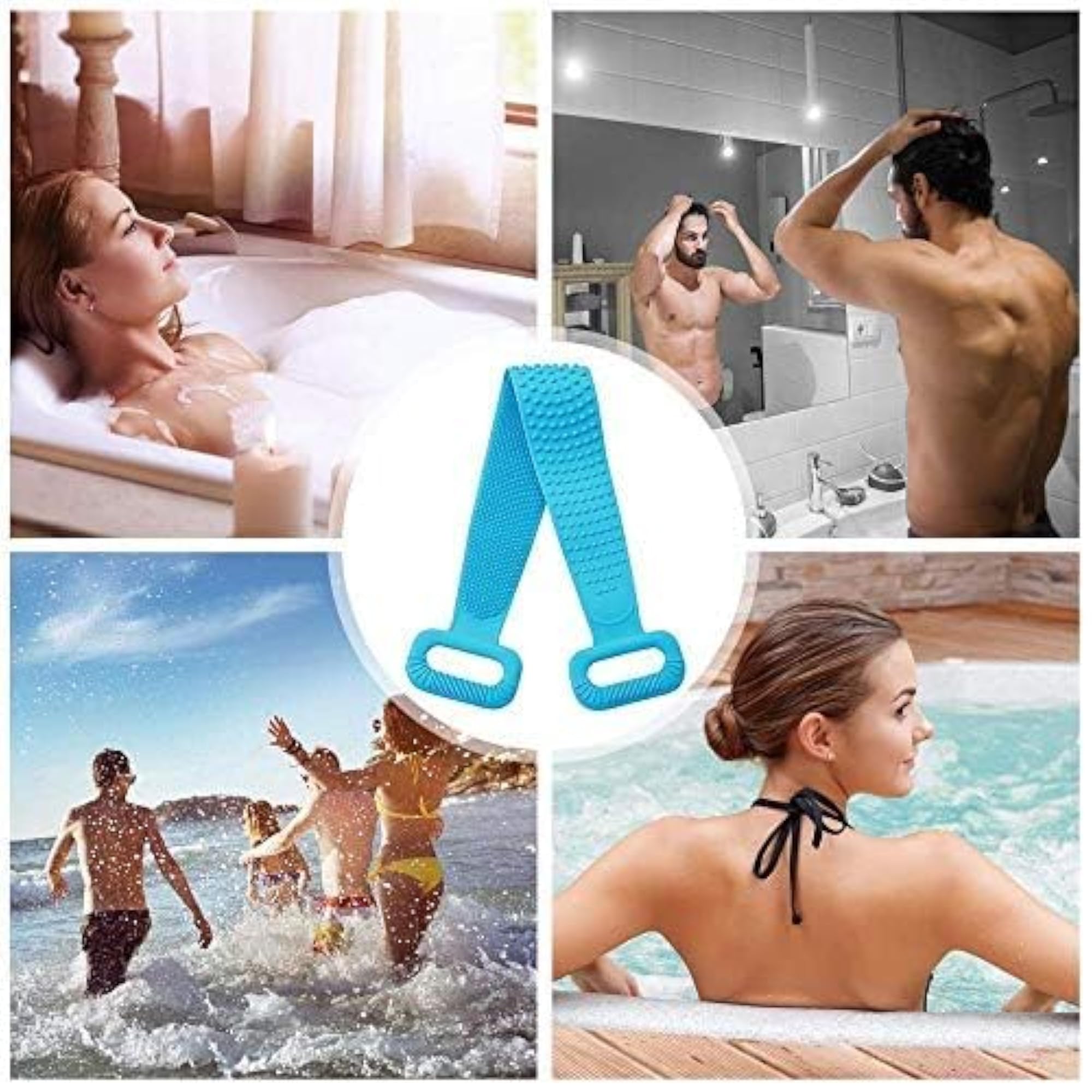 Silicone Body Back Scrubber for Deep Cleaning and Massage