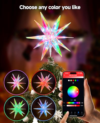 Estrella de Navidad inteligente que soluciona los cables ocultos con control remoto 3
