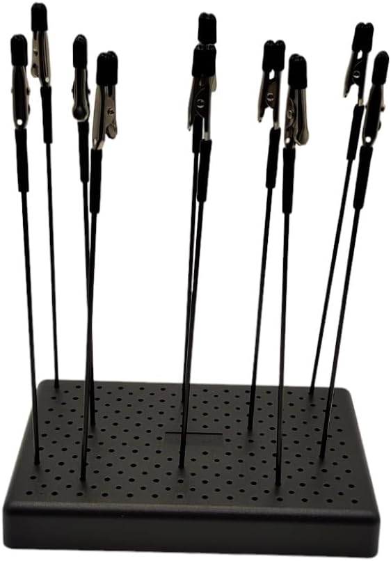 VEDA Painting Stand Base Holder and 10PCS Alligator Clip Sticks Set (with Durable Rubber Tips) Modeling Tools for Airbrush Spray, for Gundam Hobby Model Parts Assemble