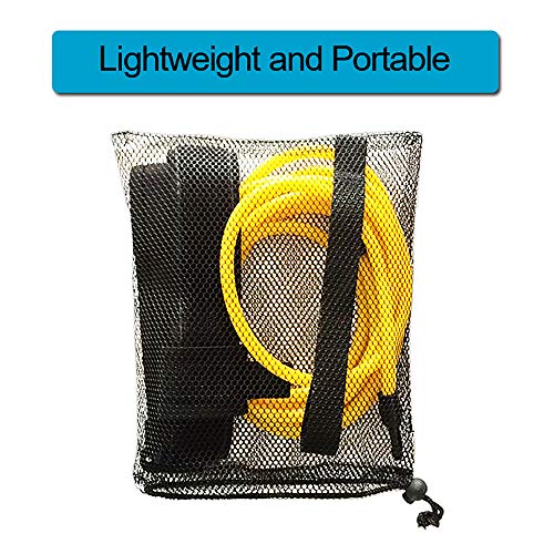 KIKIGOAL Swim Training Belts Swim Bungee Cords Resistance Bands Swim Tether Stationary Swimming, Swim Harness Static Swimming Belt (Blue, 6mm10mm4m) - Thumbnail 7
