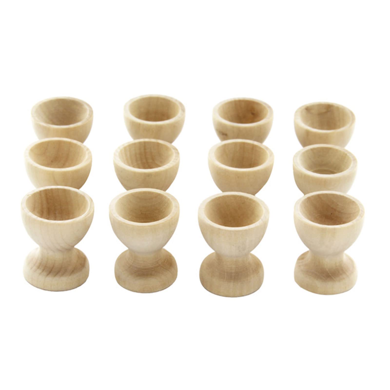 Hsioluted Creative Easter Egg Cup Egg Holder Natural Wooden Stand Tabletop Container for Easter Table Scatter Decorati Wooden Soft Boiled Holder for Refrigerator Farmhouse Countertop