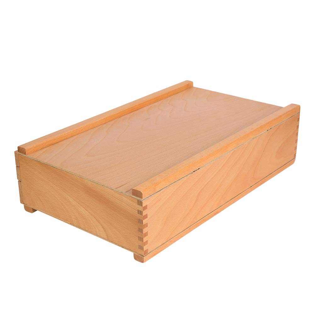 Boîte à Outils de Dessin en Bois de Hêtre à 3 Tiroirs, 15 Zones de Rangement avec Mousse Intérieure, pour Fournitures de Peinture