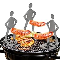Eddrfy 3Pcs BBQ Sausage Holder, Stainless Steel Hot Dog Grill Tool, BBQ Gadgets Novelty BBQ Tool Holder for Outdoor Barbecue, Humorous BBQ Gadgets for Men, Fun BBQ Gifts for Men