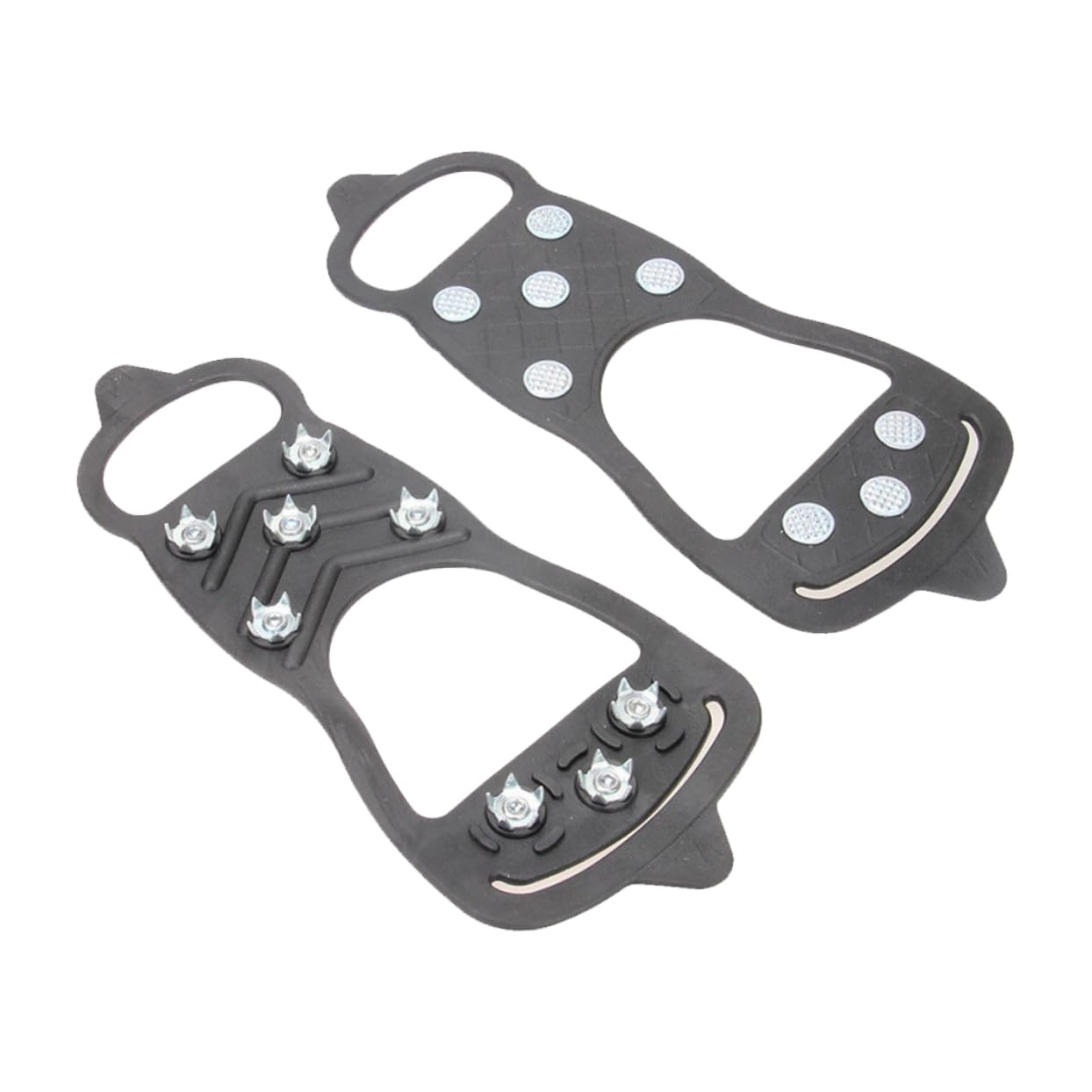 ROMISBABA Ice Climbing Shoes Cover 8-Clips Crampon Cleats Non-Slip Shoe Grippers for Snow Ice Stretchy for Boots Sneakers