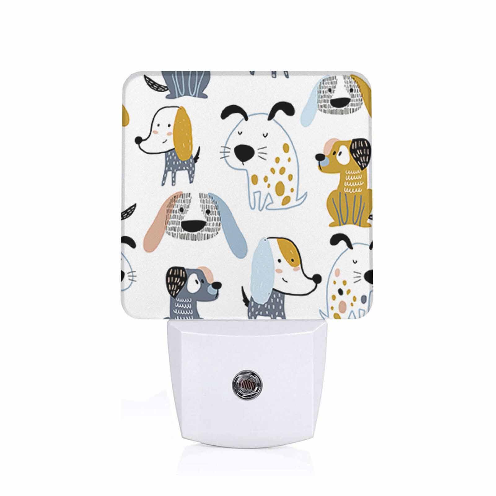 Chrobak LED Night Light,Childish Funny Creative Dog LED Night Light Plug into Wall with Dusk to Dawn Light Sensor White Energy Efficient Nightlight for Bedroom Bathroom Hallway Living Room Kitchen