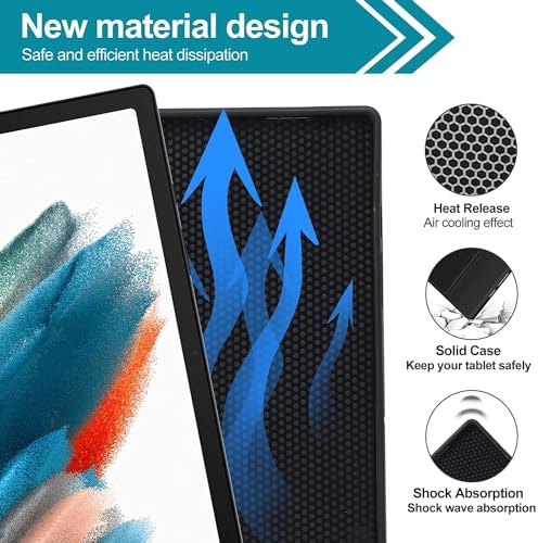 Image of ProElite Keyboard case for Samsung Galaxy Tab S9 FE 10.9 /Tab S10 Lite 10.9 inch /S10 FE 10.9 inch /S9 11 inch with S Pen Holder, Magnetic Detachable Wireless Bluetooth Keyboard, Dark Blue