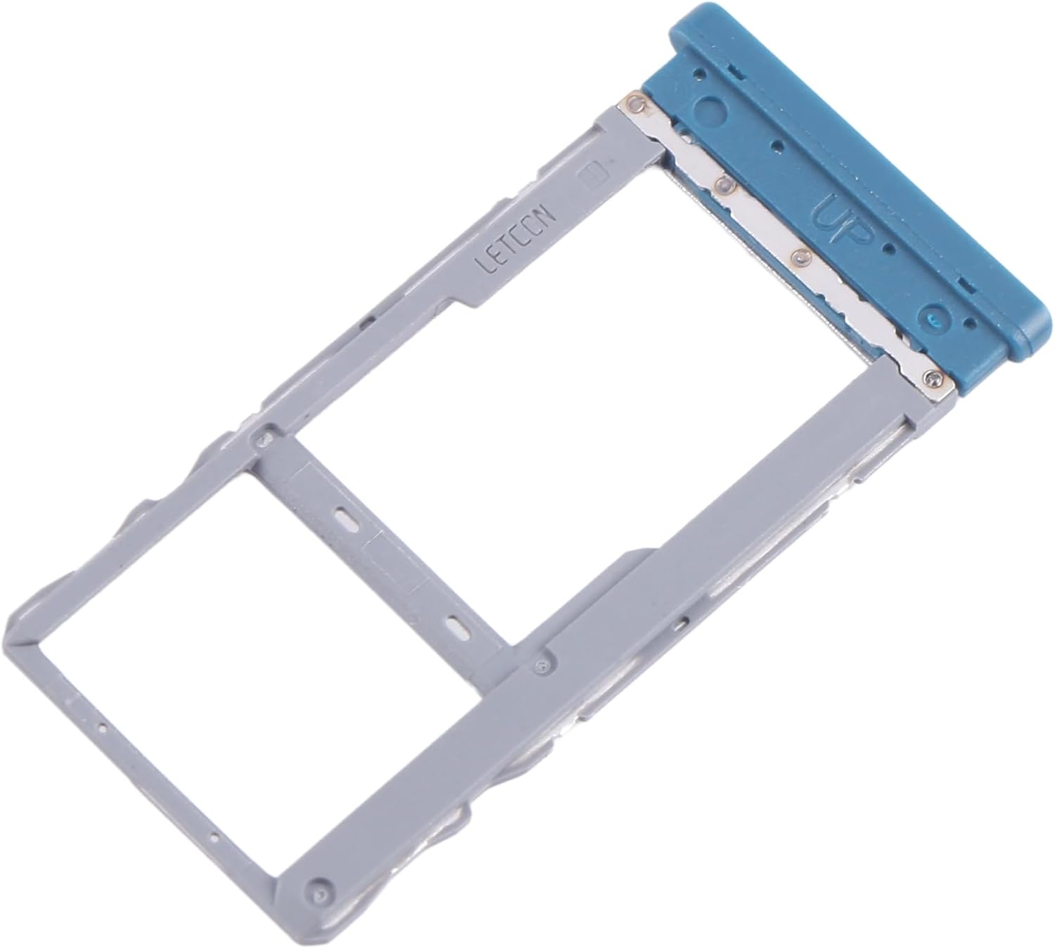 Angled view of the SIM and Micro SD card tray, showing its structure.