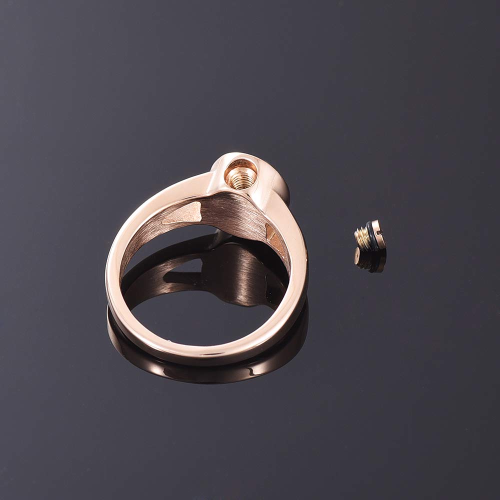 Stainless Steel Cremation Urn Ring - Ashes Holder Memorial Keepsake Jewelry For Men & Women - View #8