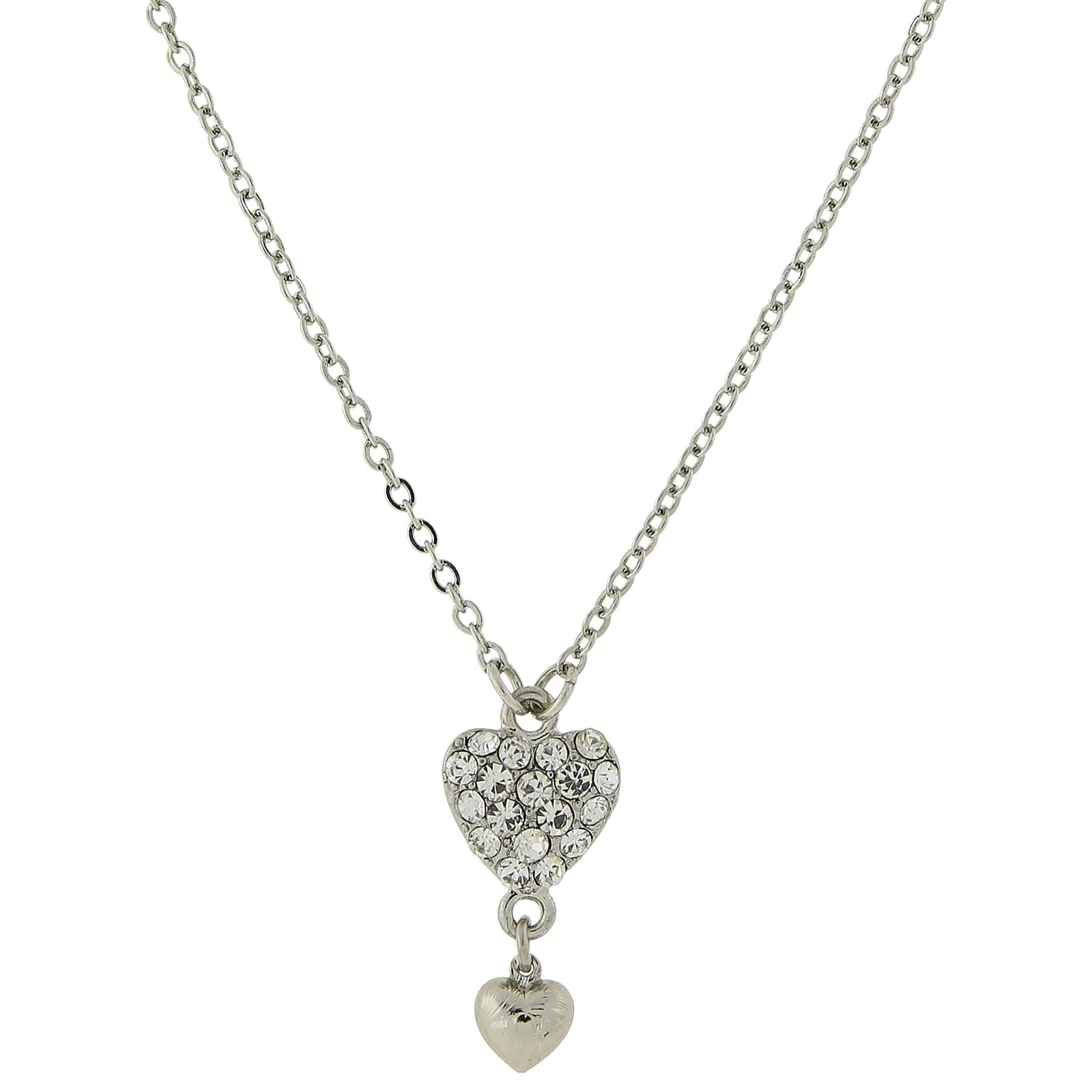 1928 Jewelry Company1928 Jewelry Crystal Heart Pendant With Drop Necklace For Women 16" + 3" Extender