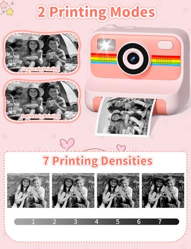 LIORQUE Kids Camera Instant Print with 32GB Card & 3 Rolls Paper 1080p HD Kids Photo Creator Thermal Printing Selfie Digital Camara for Boys & Girls - Image 3