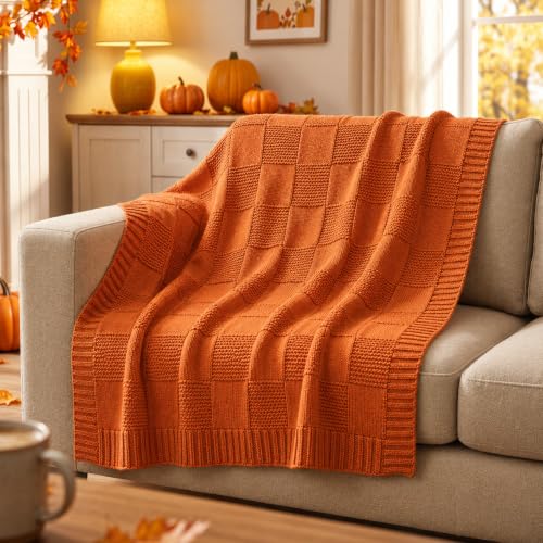 EVERLORIA Rust Orange Throw Blanket 53' x...