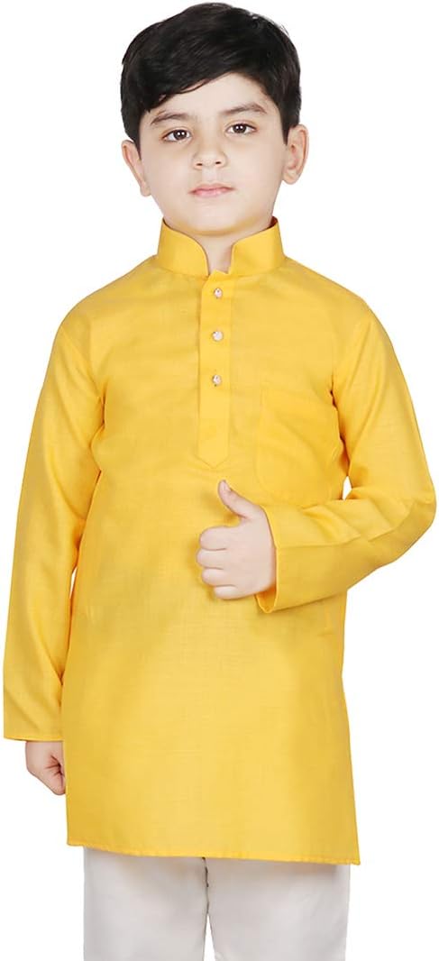 SG YUVRAJ Kids Solid Cotton Kurta for Boys