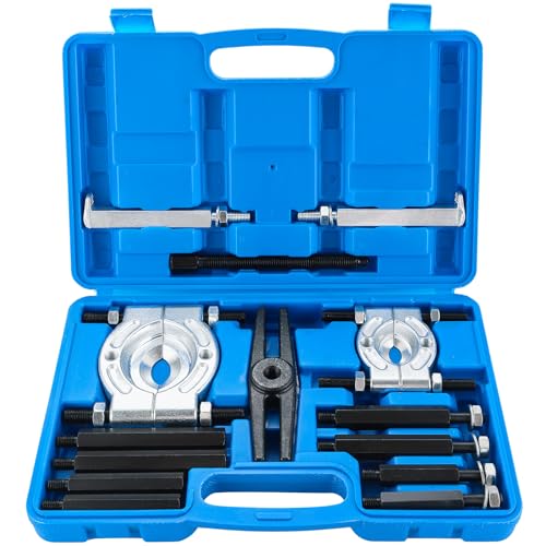 DASBET 14PCS Bearing Puller Set 5 Ton Capacity Bearing Separator Wheel Hub Axle Puller Set Pinion Wheel Bearing Removal Kit with 2