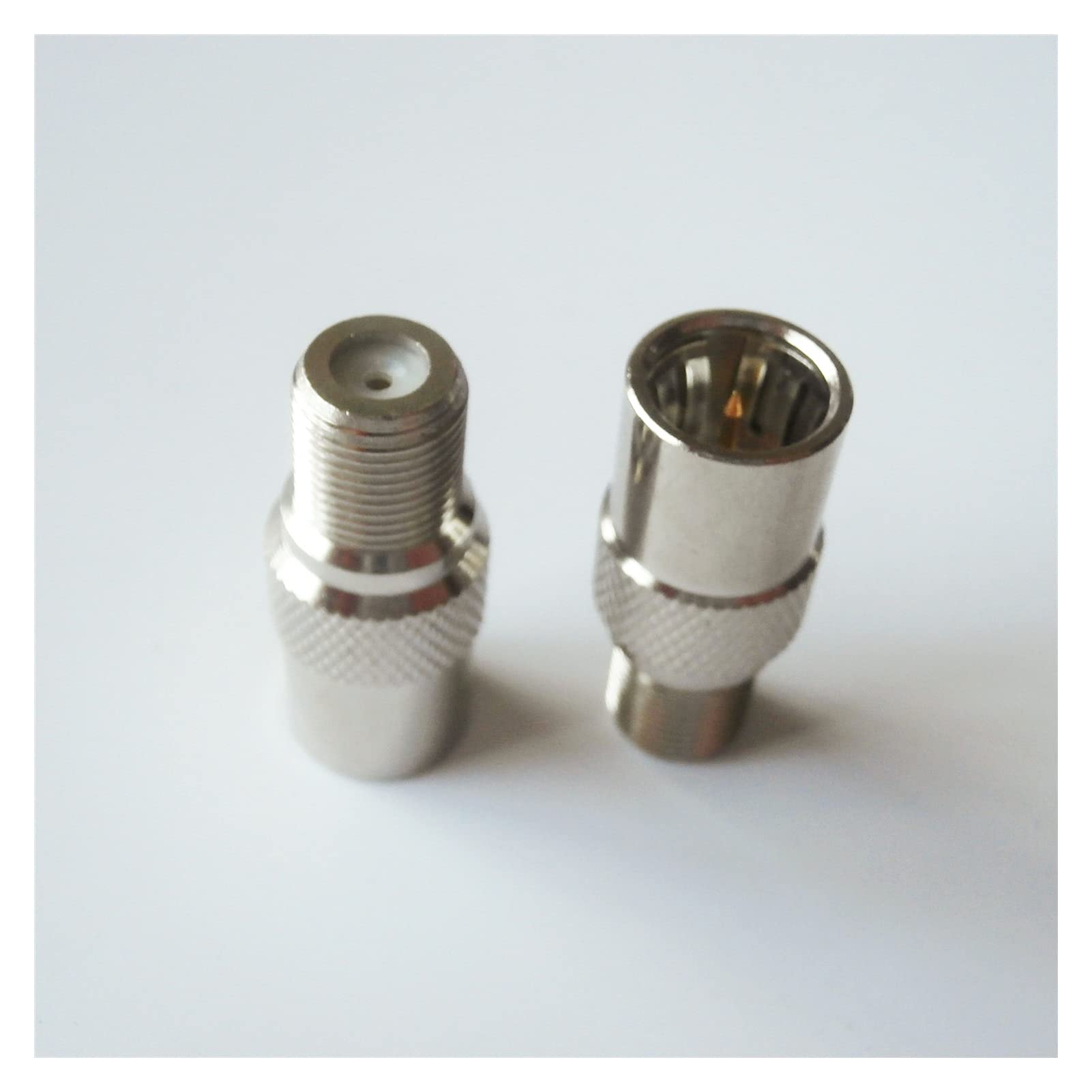 1 pieza F macho con metralla a F hembra, conector coaxial de video RF de conexión rápida y directa compatible con antena de sintonizador de TV (tamaño: 10-19 piezas)