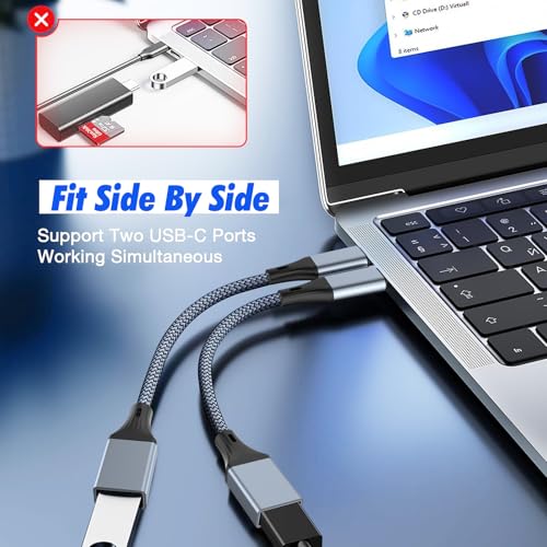 Obcxin 2 Stück USB C auf USB 3.0,Type C auf USB-A Adapter Kompatibel für Galaxy S24/S23/S22,iPhone 15/16 Pro Max,iPad MacBook Pro,Huawei P30,Google Pixel(Grau)