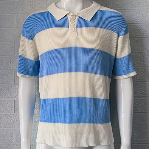 Men's Knit Sweaters Short Sleeve Pullover Tops Casual Polo Sweater2