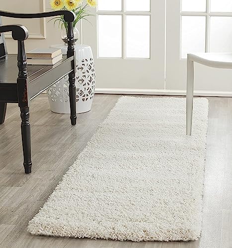 Image of Soft Plain Shaggy Rugs and Carpet for Bedroom Living Room 2x5 Feet Cream Color